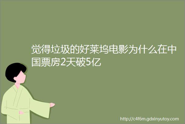 觉得垃圾的好莱坞电影为什么在中国票房2天破5亿