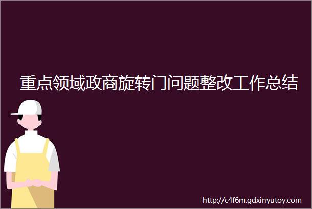 重点领域政商旋转门问题整改工作总结