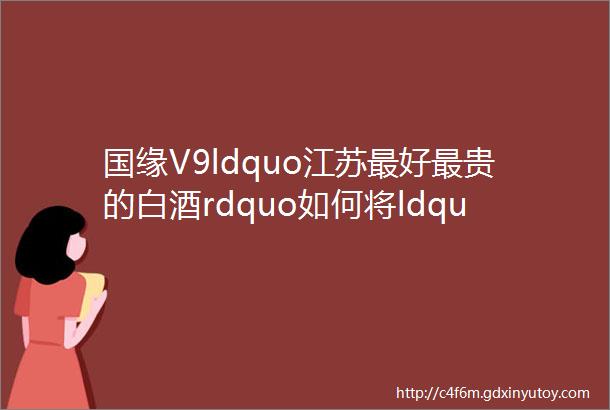 国缘V9ldquo江苏最好最贵的白酒rdquo如何将ldquo四化rdquo进行到底